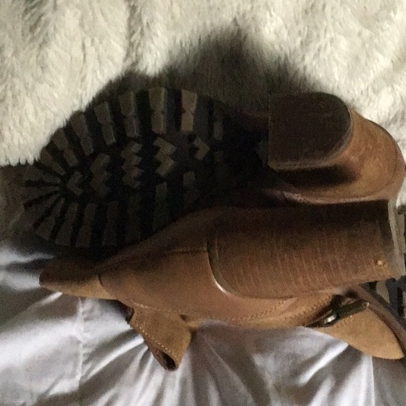 Sam Elderman golden suede chunky boots size 8 Y2K 90's Trending - Picture 4 of 12